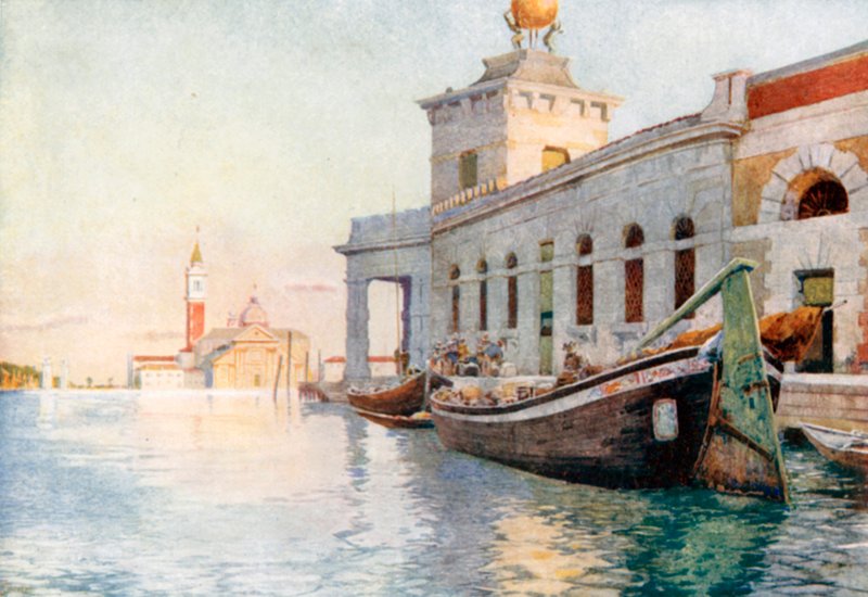 Dogana (färglitografi) av Reginald Barratt