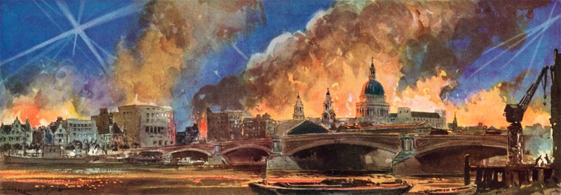 Bränder i City of London runt St Paul