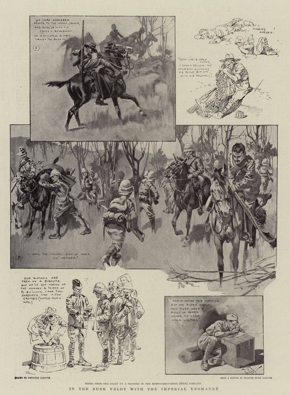 I Bush Veldt med Imperial Yeomanry (litografi) av Reginald Thomas Cleaver