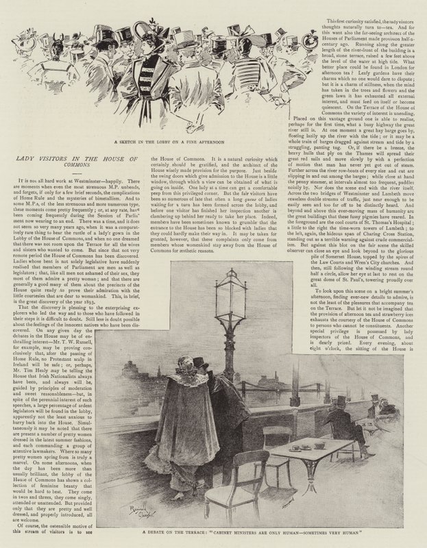 Besökande damer i underhuset (litografi) av Reginald Thomas Cleaver