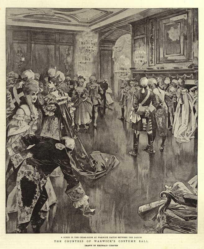 Grevinnan av Warwicks kostymbal (litografi) av Reginald Thomas Cleaver