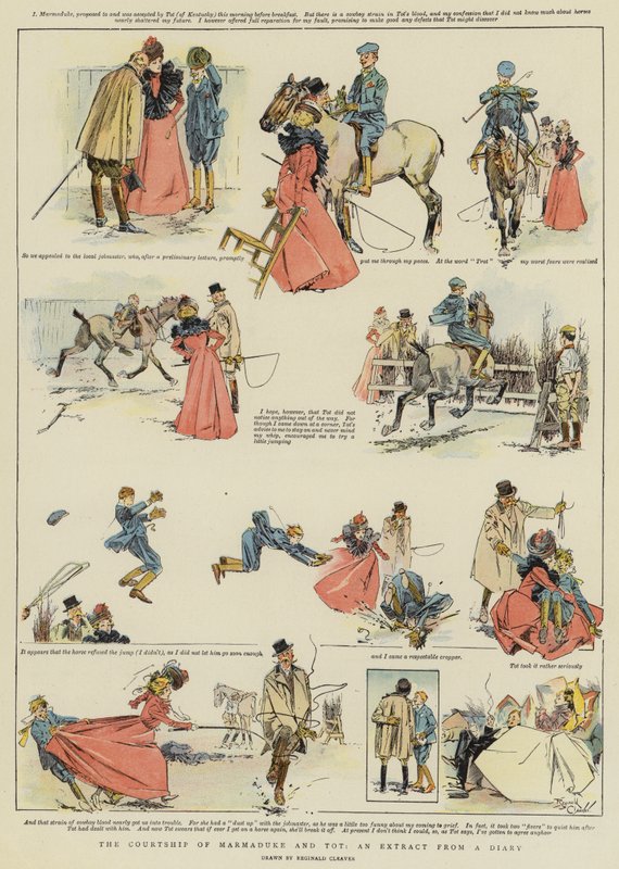 Marmadukes och Tots uppvaktning, ett utdrag ur en dagbok (chromolitho) av Reginald Thomas Cleaver