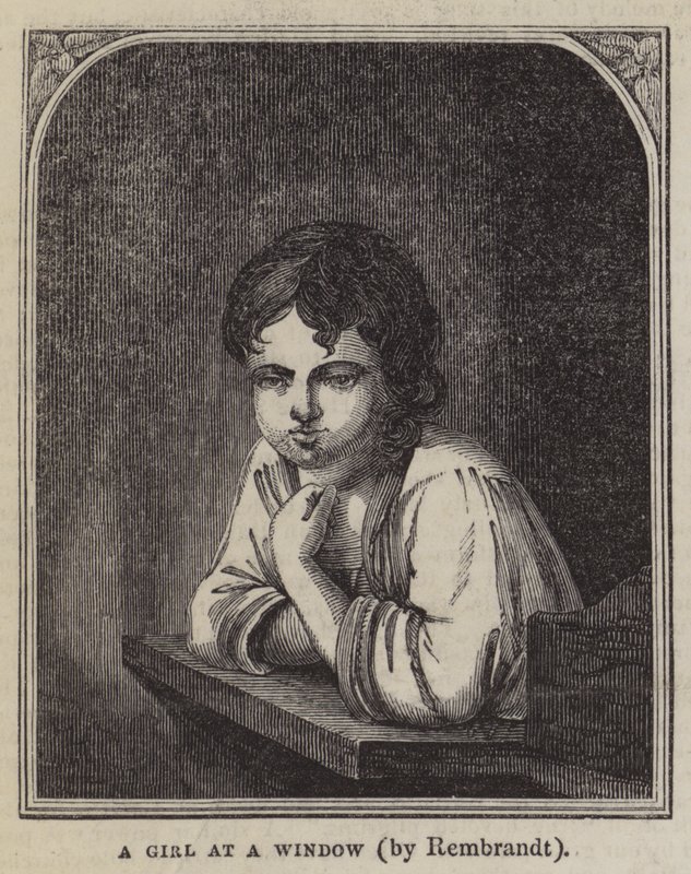 En flicka vid ett fönster av Rembrandt van Rijn