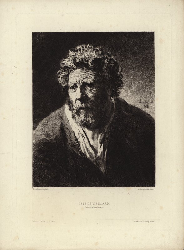 Tete de Viellard av Rembrandt Harmenszoon van Rijn. Graverad av Jules Jacquemart, 1877 av Rembrandt van Rijn