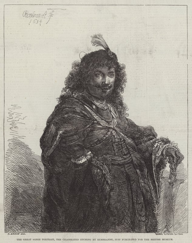 Det stora sabelporträttet, den berömda etsningen av Rembrandt van Rijn
