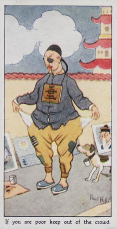 Östligt ordspråk: Om du är fattig, håll dig borta från mängden (färg litho) av René Bull