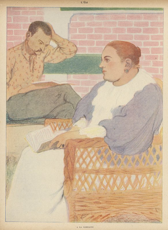 Sommar: på landsbygden (färg litho) av Rene George Hermann Paul