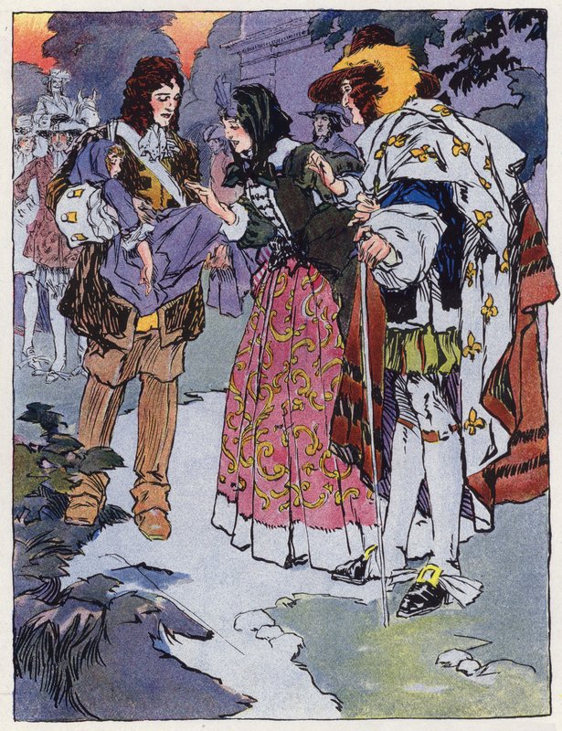 En elev från Saint-Cyr under Ludvig XIV (färg litho) av Rene Vincent