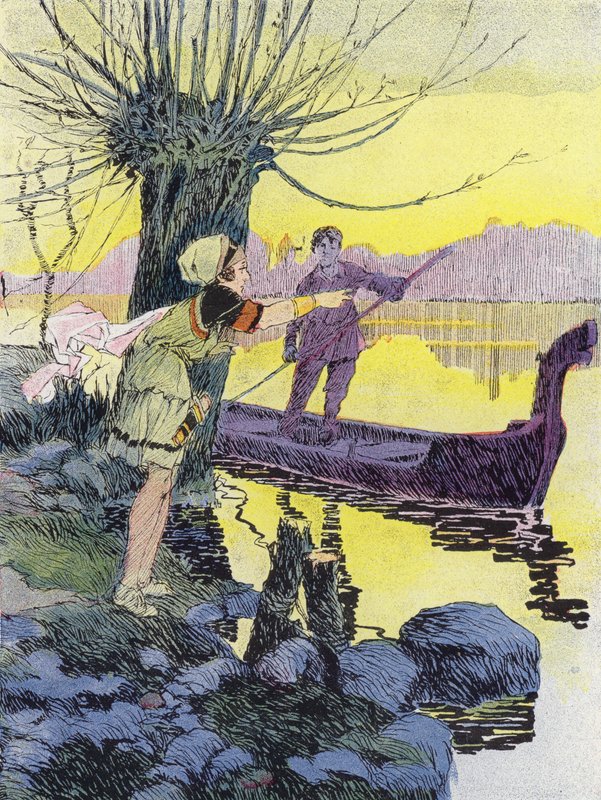 En Petite Gauloise före den romerska erövringen (färg litho) av Rene Vincent