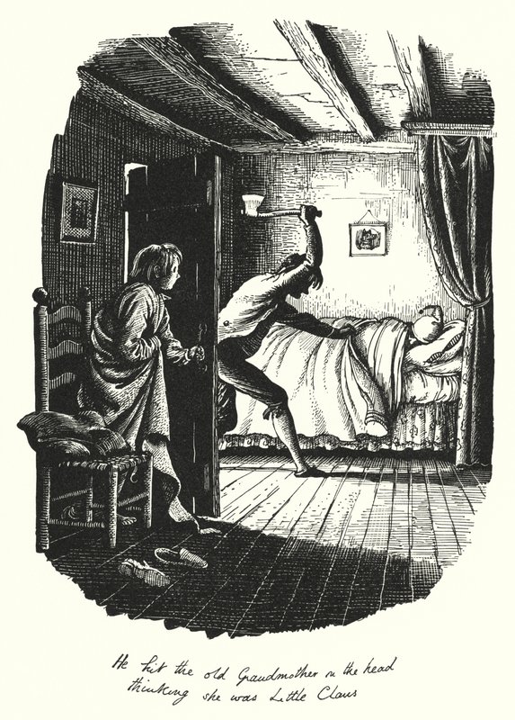 HC Andersen: Den store Claus och lille Claus (litho) av Rex (after) Whistler