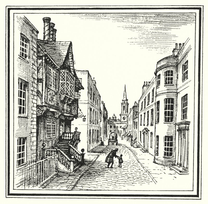 HC Andersen: Det gamla huset (litho) av Rex (after) Whistler