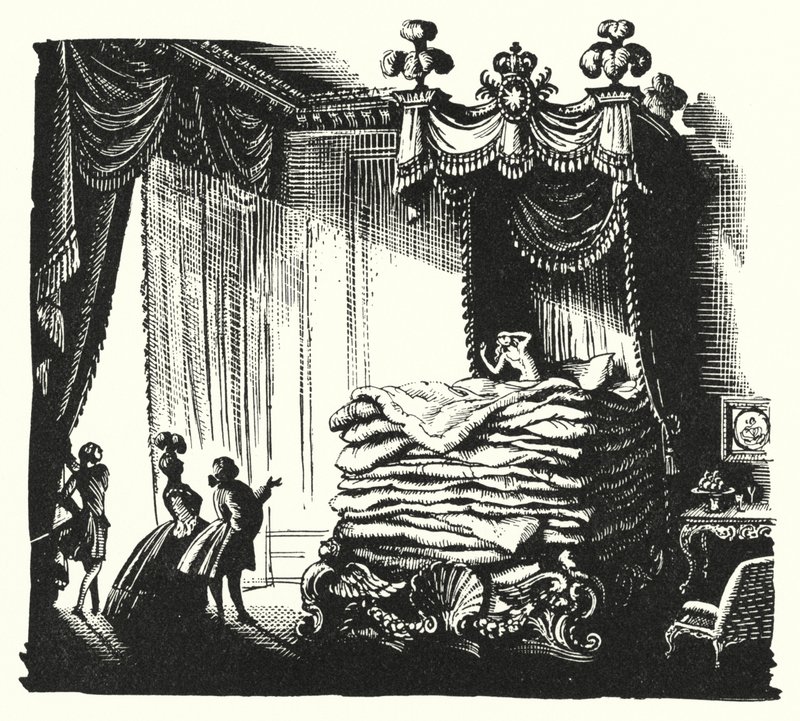 Hans Christian Andersen: Den verkliga prinsessan (litho) av Rex (after) Whistler