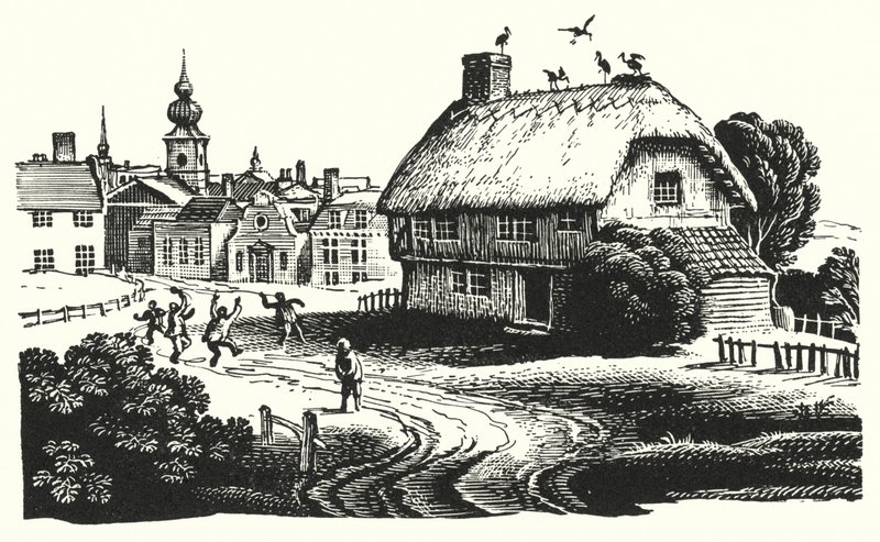HC Andersen: Storkarna (litho) av Rex (after) Whistler