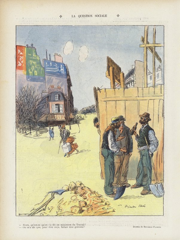 Den sociala frågan. Illustration för Le Rire av Ricardo Flores