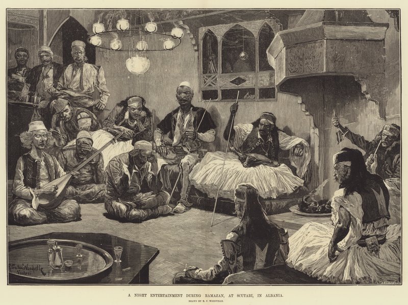 En nattunderhållning under Ramadan, på Scutari, i Albanien av Richard Caton Woodville junior