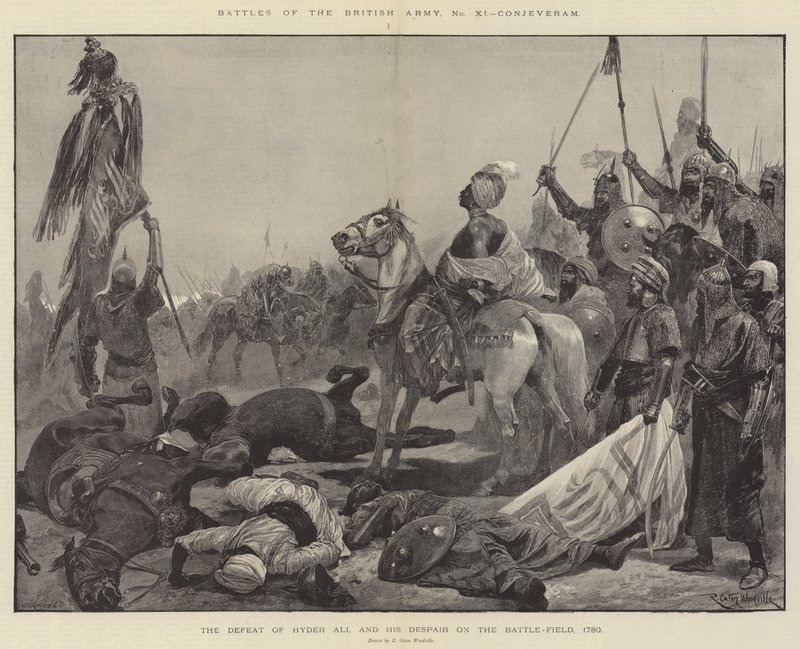Slag av den brittiska armén, Conjeveram av Richard Caton Woodville junior