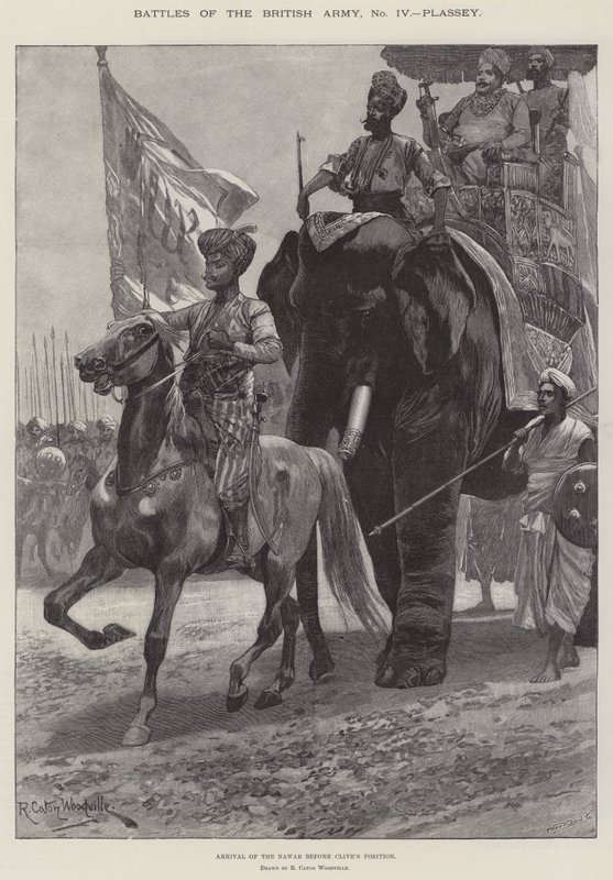 Slag från den brittiska armén, Plassey av Richard Caton Woodville junior