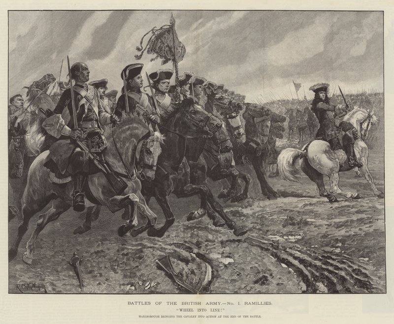 Slag från den brittiska armén, Ramillies av Richard Caton Woodville junior