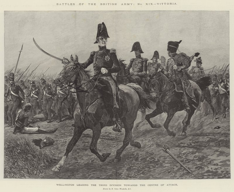Slag från den brittiska armén, Vittoria av Richard Caton Woodville junior