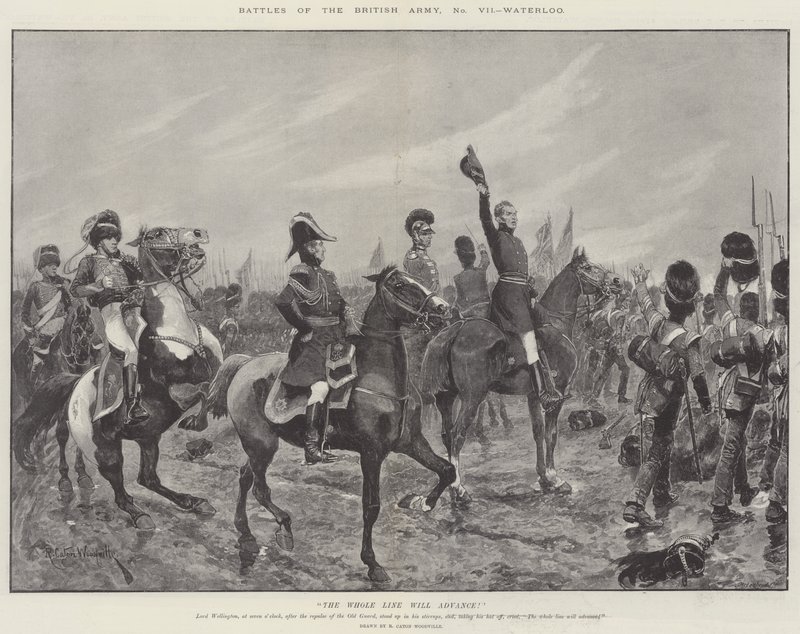 Slag i den brittiska armén, Waterloo av Richard Caton Woodville junior