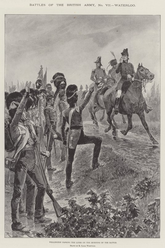 Slag i den brittiska armén, Waterloo av Richard Caton Woodville junior