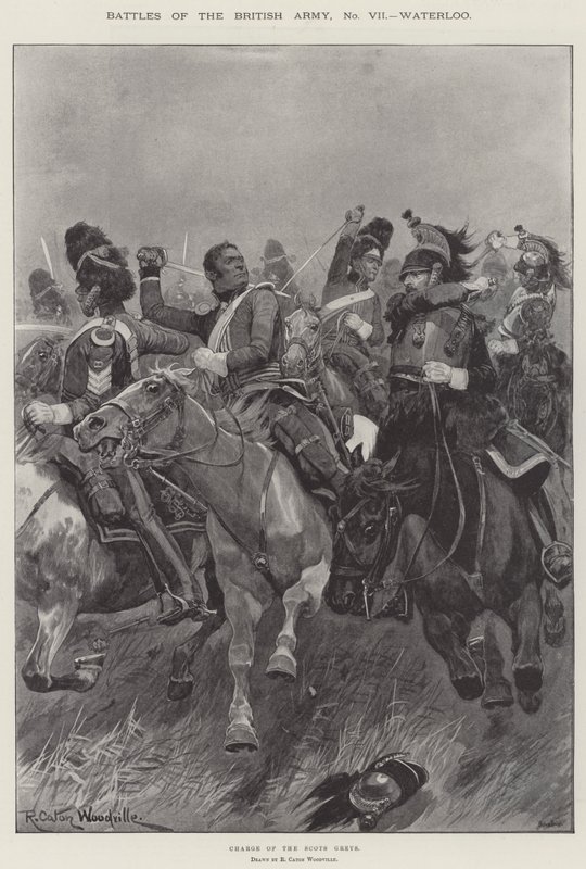 Slag av den brittiska armén, Waterloo av Richard Caton Woodville junior