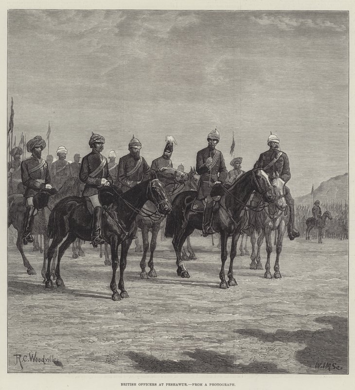 Brittiska officerare vid Peshawur av Richard Caton Woodville junior
