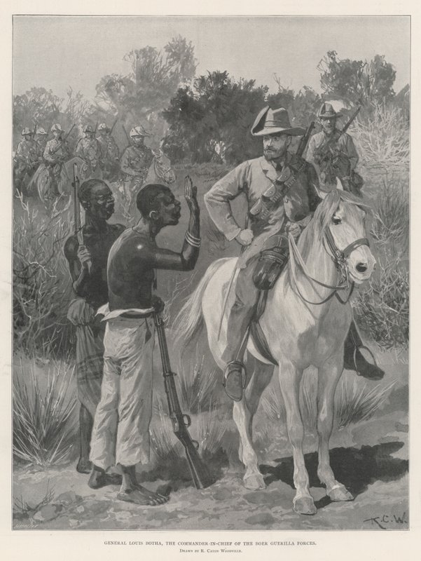 General Louis Botha, överbefälhavaren för boergerillastyrkorna av Richard Caton Woodville junior