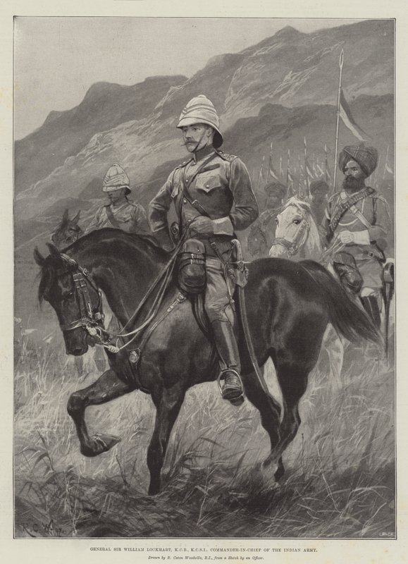 General Sir William Lockhart, KCB, KCSI, överbefälhavare för den indiska armén av Richard Caton Woodville junior