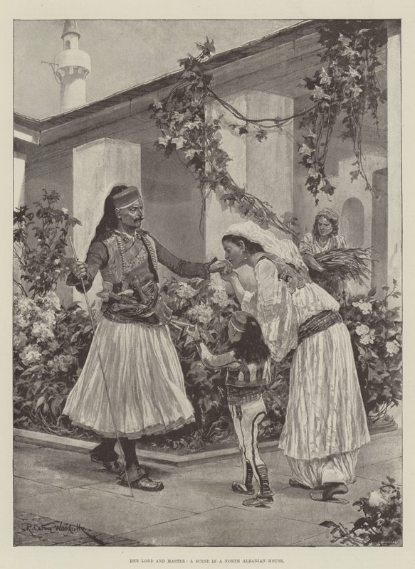 Hennes herre och mästare, en scen i ett nordalbanskt hus av Richard Caton Woodville junior