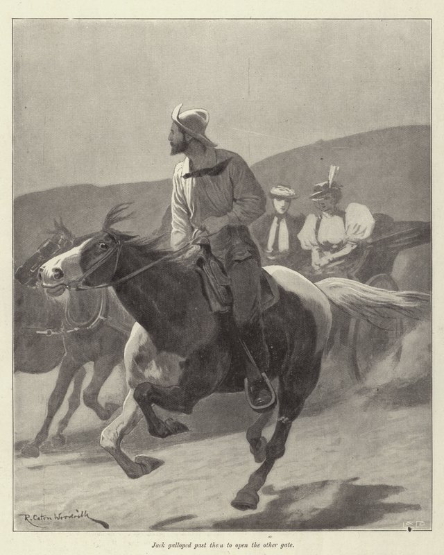 Illustration för The Courage of Pauline Camacho, av Morley Roberts av Richard Caton Woodville junior