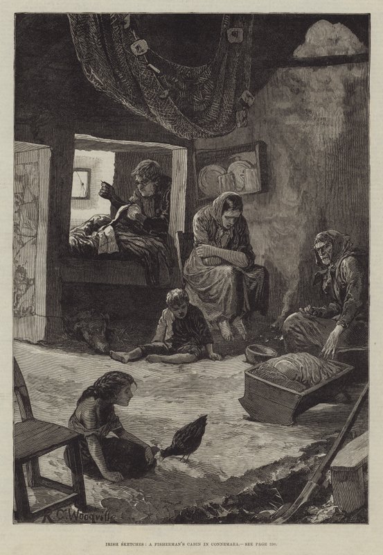 Irish Sketches, en fiskarstuga i Connemara av Richard Caton Woodville junior