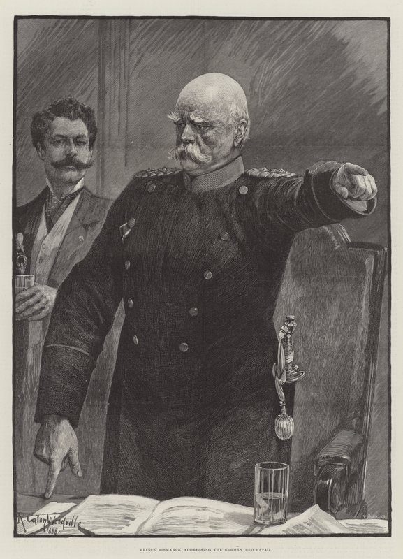 Prins Bismarck talar till den tyska riksdagen av Richard Caton Woodville junior