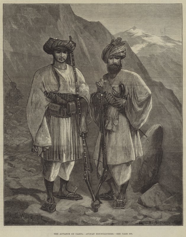 The Advance on Cabul, afghanska bergsbestigare av Richard Caton Woodville junior