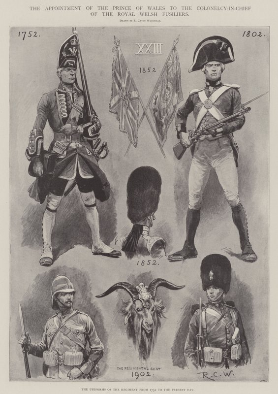 Utnämningen av prinsen av Wales till överste för Royal Welsh Fusiliers av Richard Caton Woodville junior