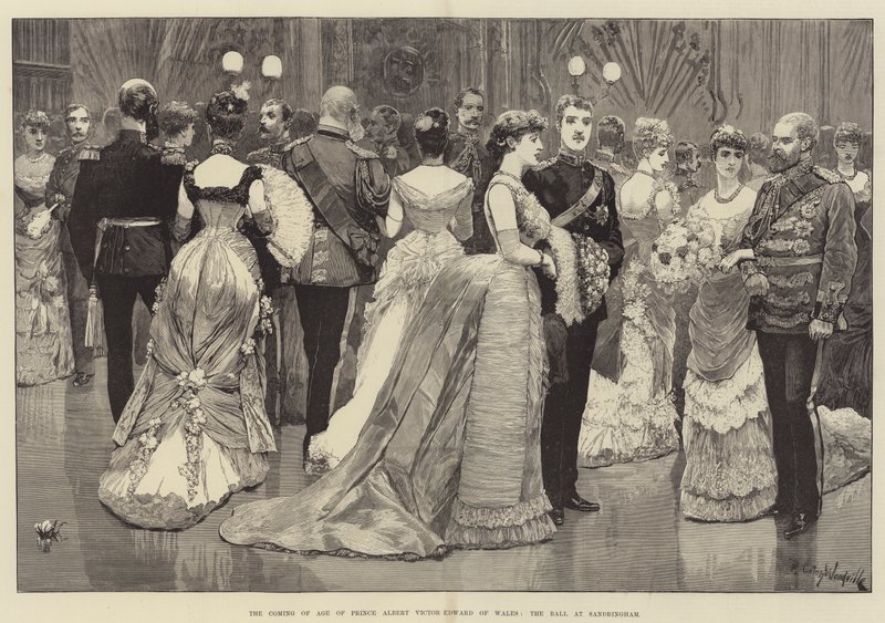 Prins Albert Victor Edward av Wales kommer till åldern, balen i Sandringham av Richard Caton Woodville junior