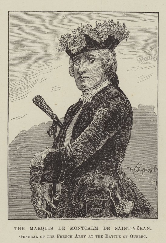 Markisen de Montcalm de Saint-Veran, general för den franska armén vid slaget vid Quebec av Richard Caton Woodville junior