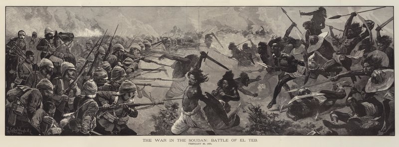 Kriget i Soudan, slaget vid El Teb, 29 februari 1884 av Richard Caton Woodville junior