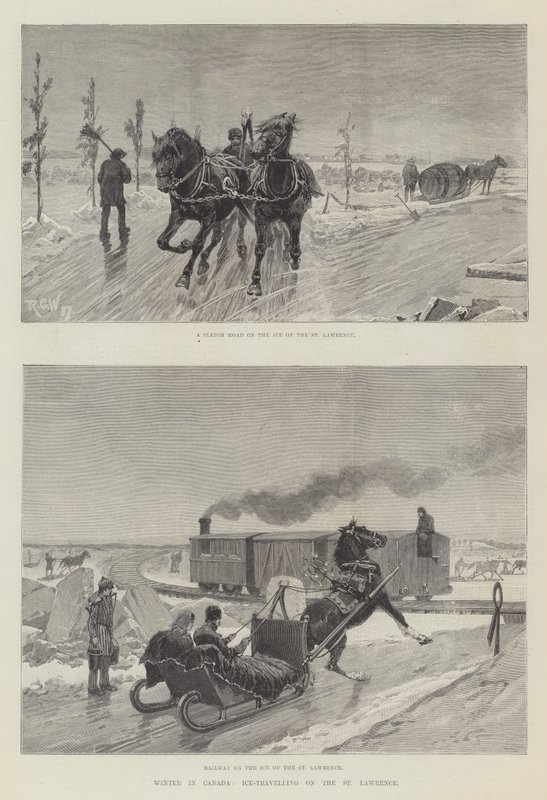 Vinter i Kanada, isresor på St Lawrence av Richard Caton Woodville junior