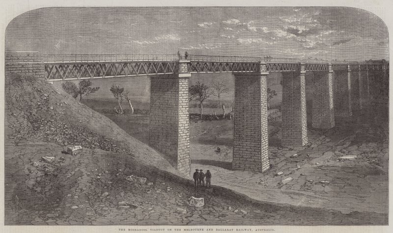 Moorabool-viadukten på Melbourne and Ballarat Railway, Australien av Richard Principal Leitch