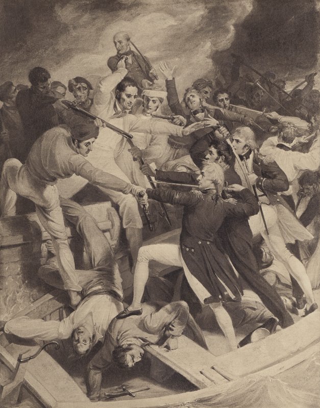Konteramiral Nelsons konflikt med en spansk uppskjutning, 3 juli 1797 av Richard after Westall