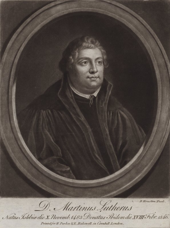 Martin Luther, tysk präst, teolog och protestantisk reformator (gravyr) av Richard (after) Houston