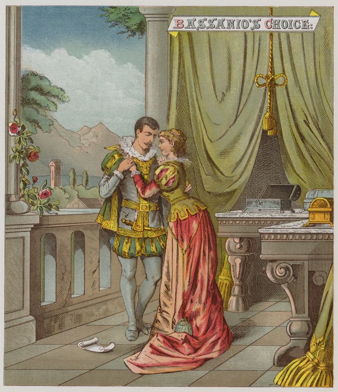 Illustration till Venedigs köpman (kromolit) av Richard Andre