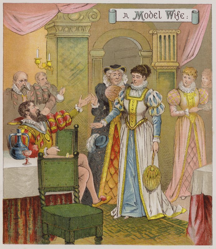 Illustration för The Taming Of The Shrew (chromolitho) av Richard Andre