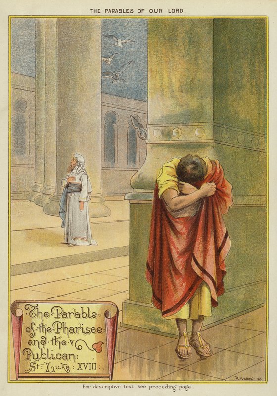 Kristi liknelser: liknelsen om fariséen och skatteindrivaren (chromolitho) av Richard Andre
