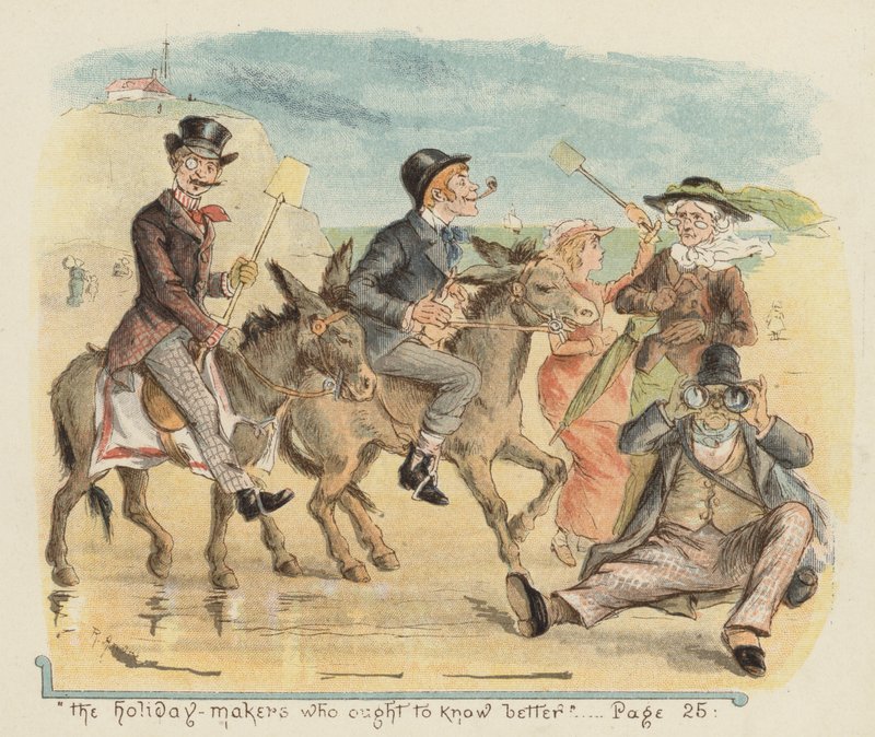 De semesterfirare som borde veta bättre (färg litho) av Richard Andre
