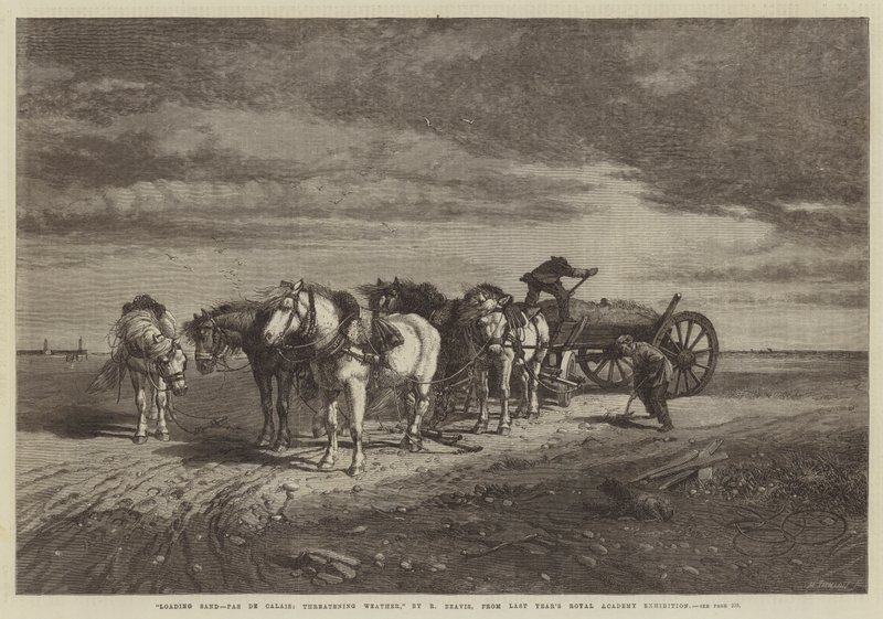 Laddar Sand-Pas de Calais, hotande väder, från förra årets Royal Academy-utställning av Richard Beavis