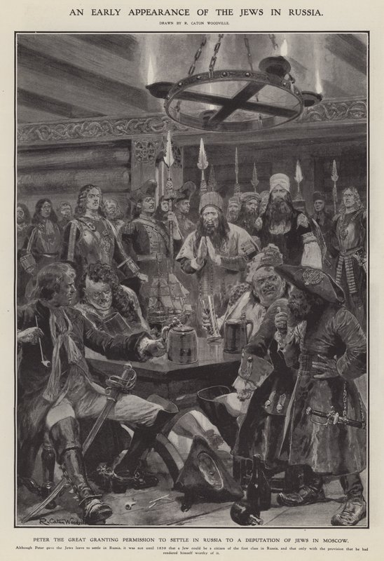 Ett tidigt uppträdande av judarna i Ryssland (litho) av Richard Caton II (after) Woodville