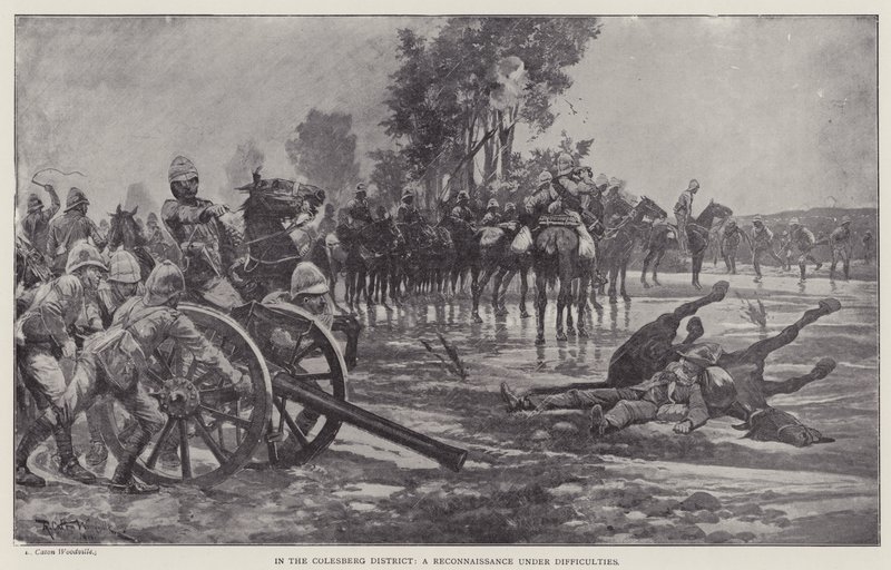 I Colesberg-distriktet, en spaning under svårigheter (litho) av Richard Caton II (after) Woodville