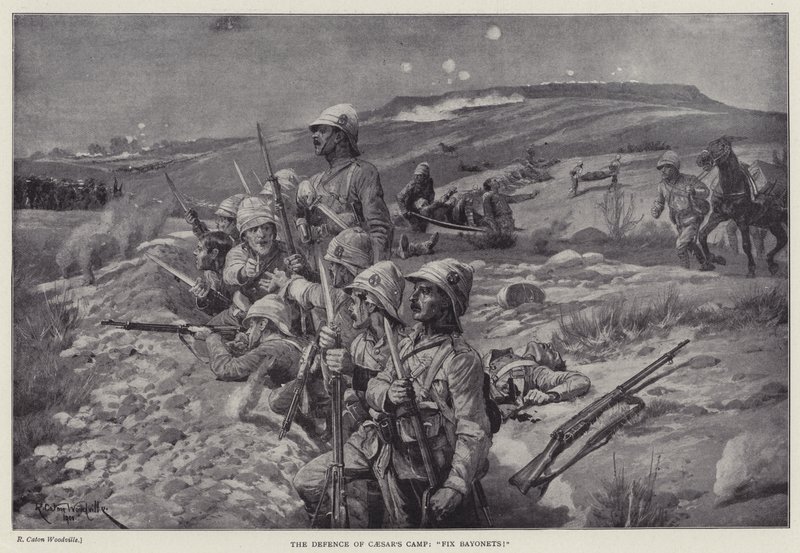Försvaret av Caesars läger, "fixa bajonetter!" (litho) av Richard Caton II (after) Woodville